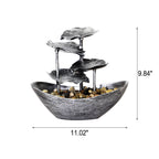 Creative Lotus Leaf Yuanbao Flowing Fountain LED Decorative Table Lamp Lumendat