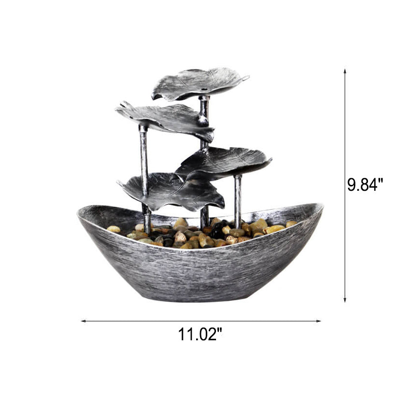 Creative Lotus Leaf Yuanbao Flowing Fountain LED Decorative Table Lamp Lumendat