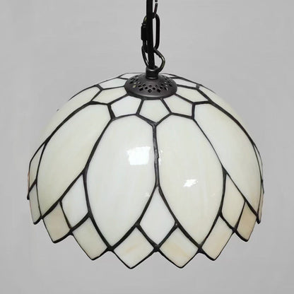 Tiffany European Style Milk White Glass Dome 1-light Pendant Light