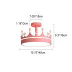 Cartoon Creative Crown LED Kids Semi-flush Mount Ceiling Light