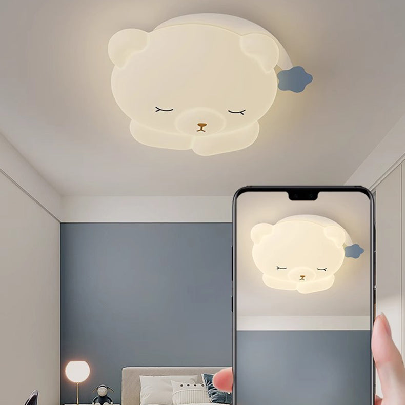 Lumendat Modern Art Deco Kids Iron PE Bear LED Flush Mount Ceiling Light For Bedroom Lumendat