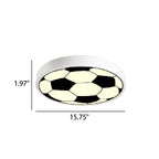 Cartoon Creative Round Football LED Kids Flush Mount Ceiling Light Lumendat