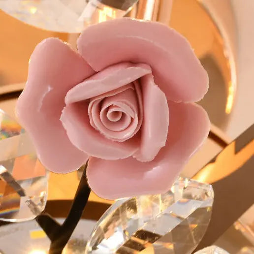 Modern Luxury Rose Iron Ceramic Crystal 6/7/8 Light Chandelier Lumendat