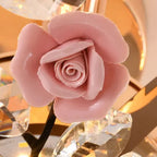 Modern Luxury Rose Iron Ceramic Crystal 6/7/8 Light Chandelier Lumendat