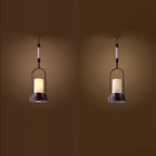 Vintage Industrial Candle 1-light Hemp Wire LED Pendant Light BulbSquare