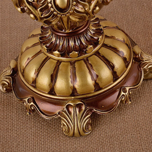 European Vintage Fabric Tassel Resin Court 1-Light Table Lamp Lumendat
