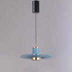 Modern Minimalist Cylinder Flying Saucer Metal LED Pendant Light for Living Room