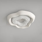 Modern Minimalist Cream Cloud Pe Iron LED Flush Mount Ceiling Light for Living Room