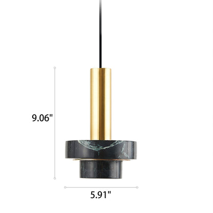 Modern Light Luxury Marble Metal 1-light Pendant Light