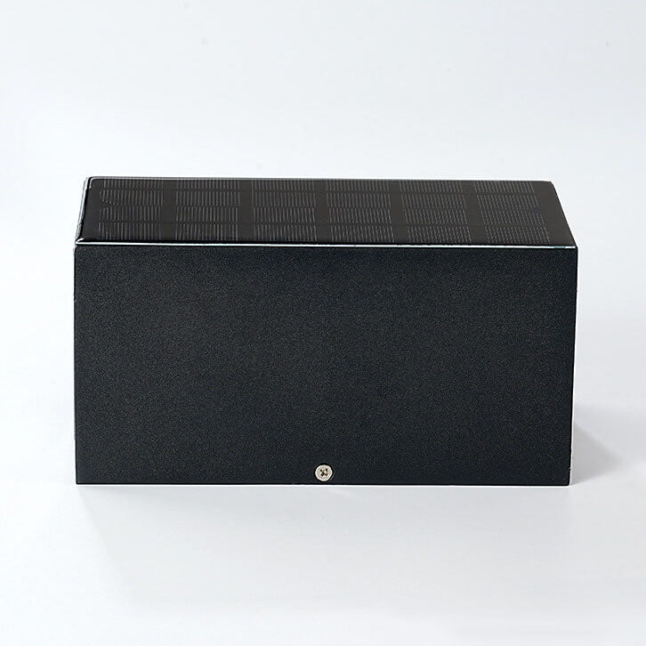 Modern Solar Black Rectangular Die-Cast Aluminum Solar LED Outdoor Wall Light Lumendat