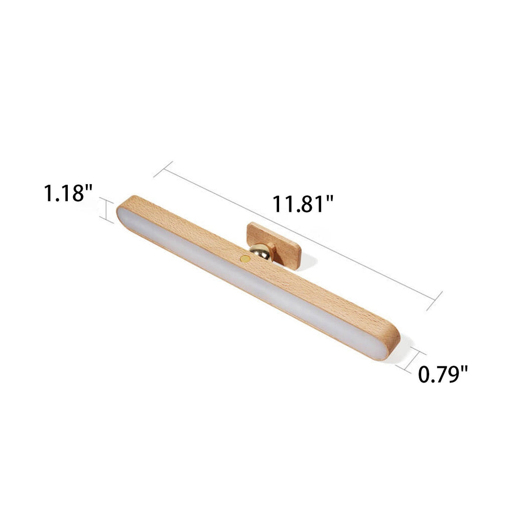 Modern Wooden Strip USB Magnetic LED Mirror Front Wall Sconce Lamp