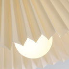 Traditional Japanese Log Pleated Taper Fabric 1-Light Semi-Flush Mount Ceiling Light For Living Room