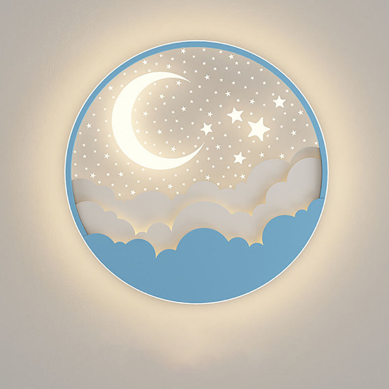 Lumendat Contemporary Creative Cartoon Stars Moon Acrylic LED Kids Flush Mount Ceiling Light For Living Room Lumendat