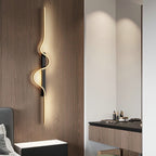 Modern Minimalist Aluminum Corrugated Strip Iron Frame LED Wall Sconce Lamp For Bedroom Lumendat