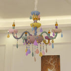 Modern Children's Princess Macaroon Candelabra Crystal Glass 5/6/8/10/12/15 Light Chandelier Lumendat