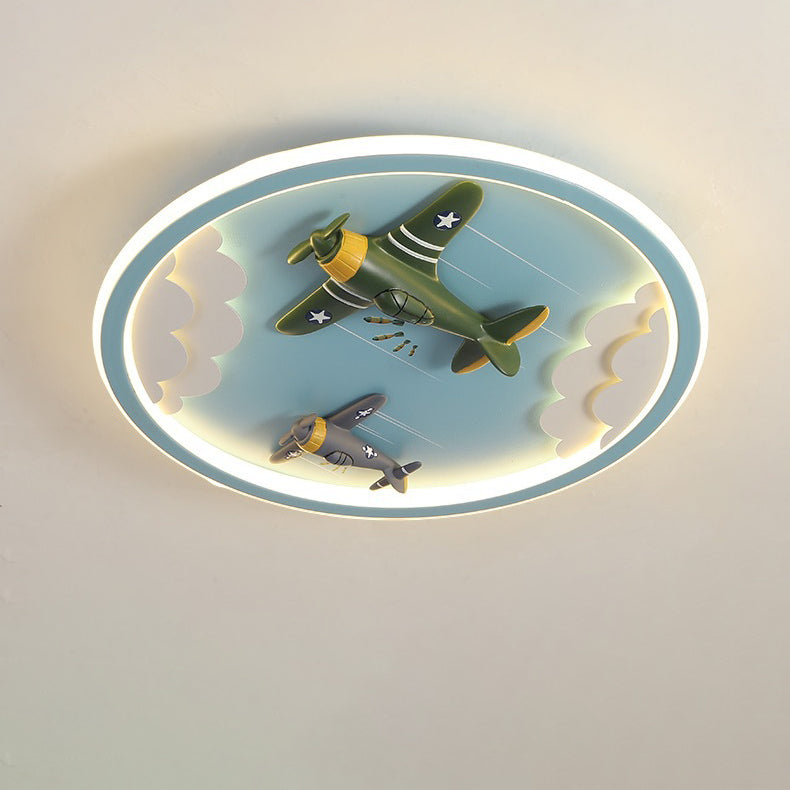 Lumendat Contemporary Creative Cartoon Fighter Unicorn Resin Acrylic LED Kids Flush Mount Ceiling Light For Bedroom Lumendat