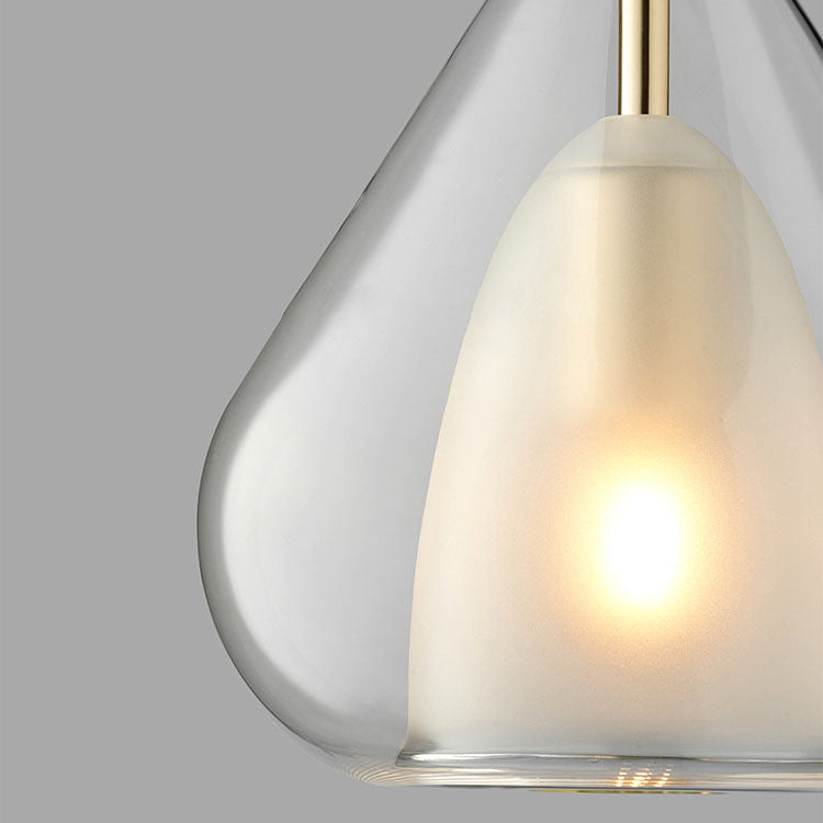 Contemporary Scandinavian Diamond Copper Glass 1-light Pendant Light for Bedroom