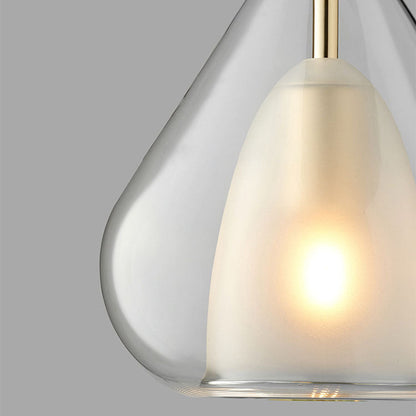 Contemporary Scandinavian Diamond Copper Glass 1-light Pendant Light for Bedroom