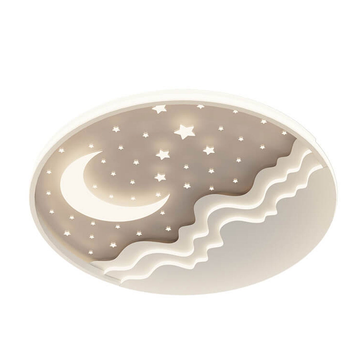 Nordic Creative Star Moon Round Aluminum LED Flush Mount Ceiling Light BulbSquare