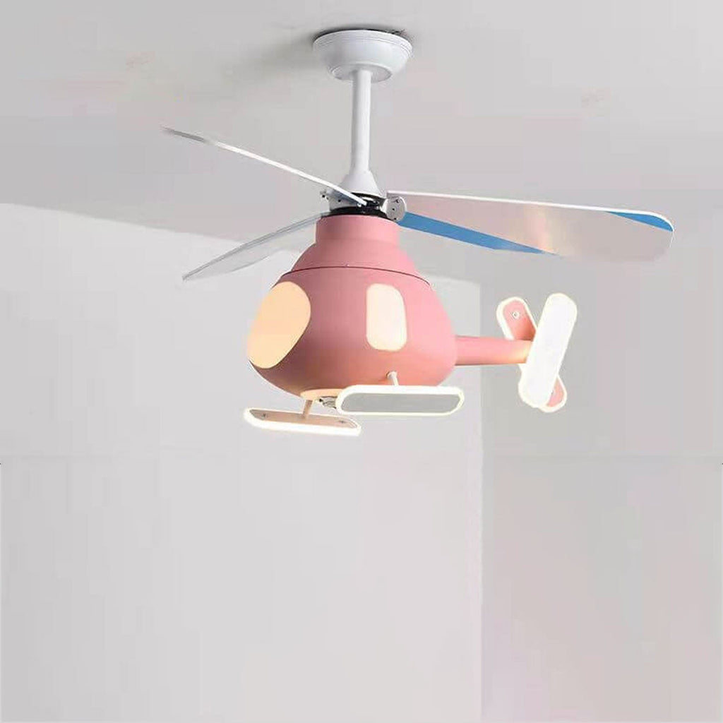 Lumendat Cartoon Creative Aircraft Design LED Downrods Ceiling Fan Light Lumendat