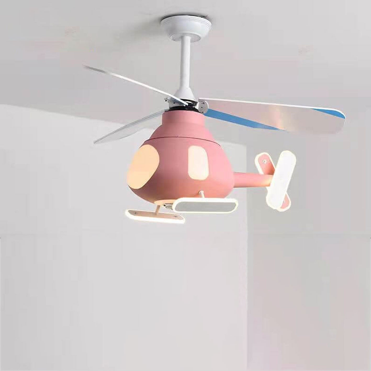 Lumendat Cartoon Creative Aircraft Design LED Downrods Ceiling Fan Light Lumendat