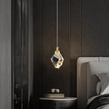 Modern Luxury Sparkling Crystal Stone Iron LED Pendant Light for Living Room BulbSquare