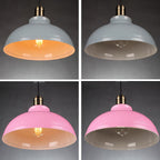 Industrial Simple Dome Round Pot Lid Iron 1-light Pendant Light BulbSquare
