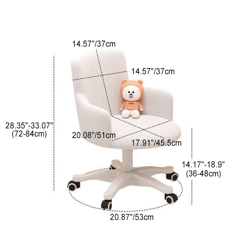 Modern Minimalist Fabric Velvet Nylon Sponge Round Rotatable Desk Chair Backrest Armrest For Home Office DFM-F