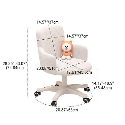Modern Minimalist Fabric Velvet Nylon Sponge Round Rotatable Desk Chair Backrest Armrest For Home Office