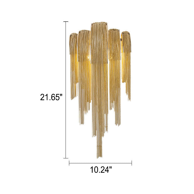 Lumendat Postmodern Luxury Aluminum Chain Tassel 2-Light Wall Sconce Lumendat