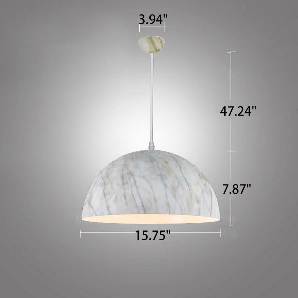 Nordic Minimalist Marbled Semicircle 1-light Pendant Light BulbSquare