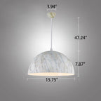 Nordic Minimalist Marbled Semicircle 1-light Pendant Light BulbSquare