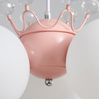 Lumendat Contemporary Creative Cream Hardware Crystal Decor PE Round Shade 3-Light Kids Chandelier For Living Room Lumendat