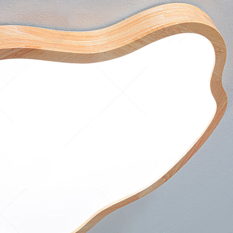 Japanese Modern Cloud Acrylic Log LED Flush Mount Ceiling Light BulbSquare