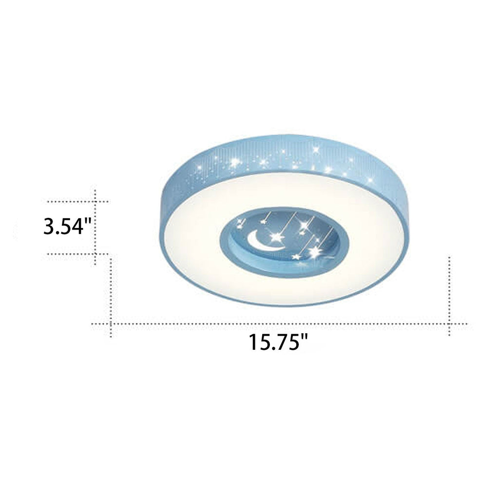 Lumendat Modern Minimalist Starry Sky Round Children's LED Flush Mount Ceiling Light Lumendat