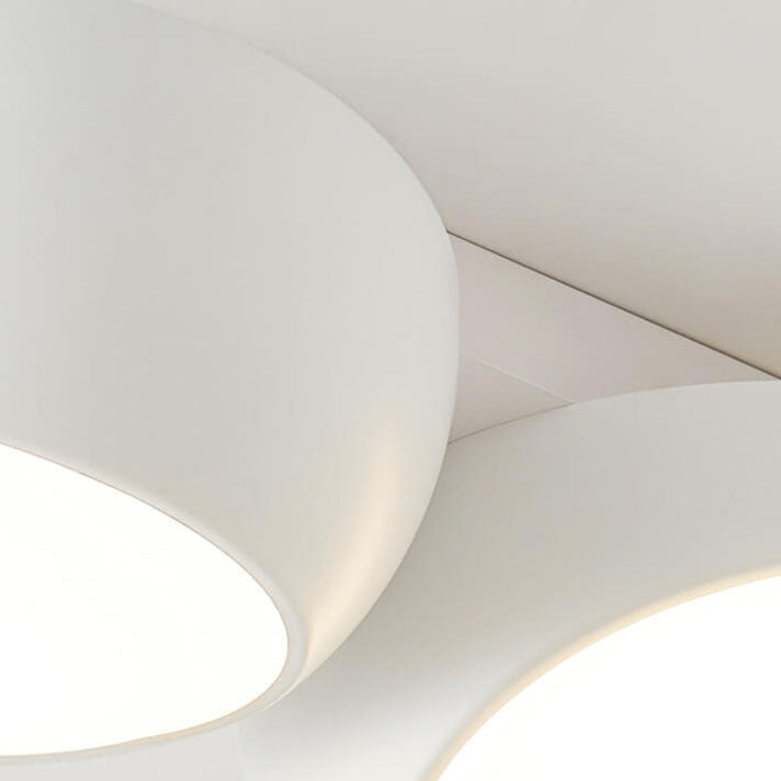 Scandinavian Modern Minimalist Iron Plastic Round LED Semi-flush Mount Ceiling Light
