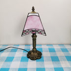 European Vintage Tiffany Square Stained Glass Iron 1-Light Table Lamp Lumendat