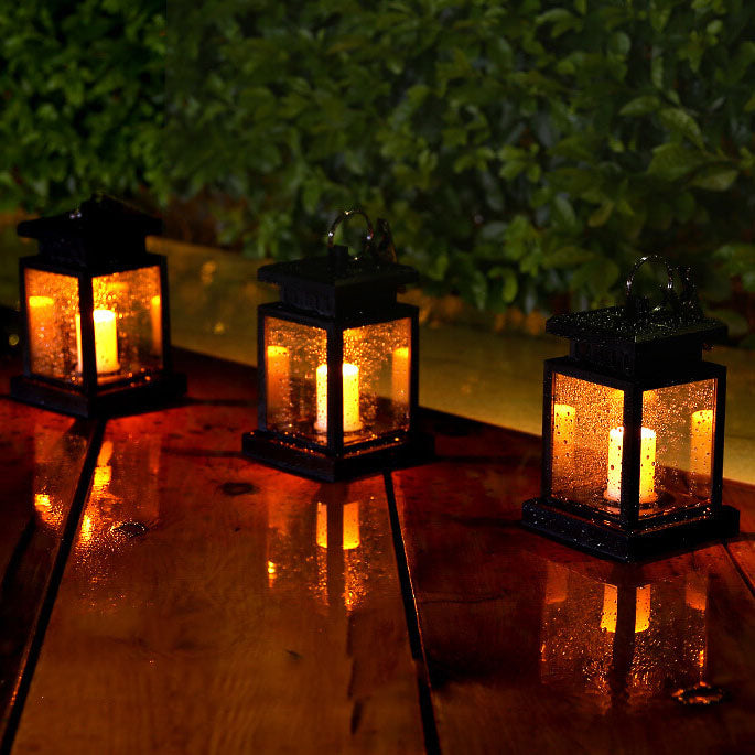 Solar Retro Candle Lantern LED Outdoor Hanging Light Lumendat