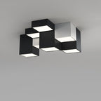 Modern Minimalist Cube Iron Acrylic LED Flush Mount Ceiling Light for Living Room