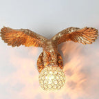 European Creative Resin Eagles Crystal Shade 1-Light Wall Sconce Lamp Lumendat