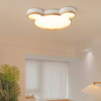 Lumendat Nordic Wood Bear Shape LED Kids Flush Mount Ceiling Light Lumendat