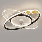 Lumendat Modern Creative Planet Star Effect LED Flush Mount Ceiling Fan Light Lumendat