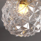 Modern Light Luxury Star Textured Glass Orb 1-light Semi-flush Mount Ceiling Light