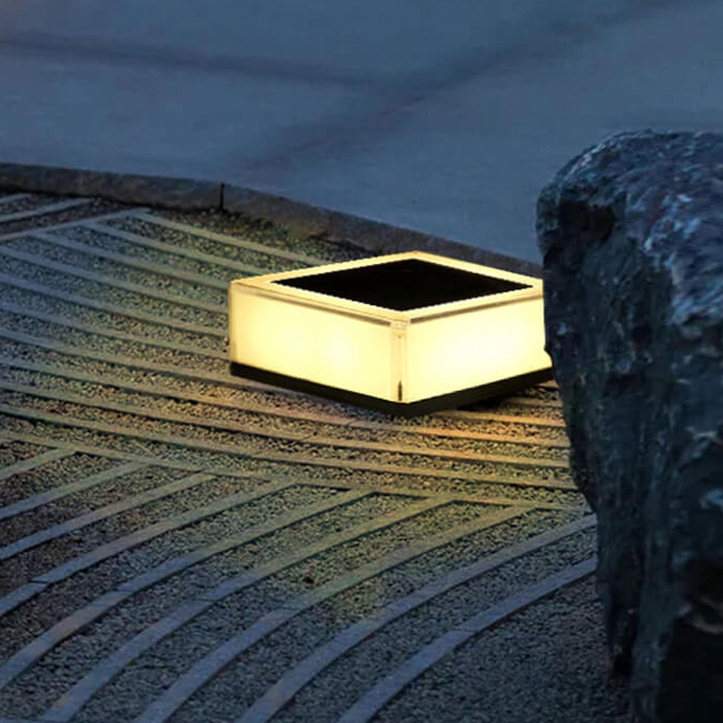 Modern Solar RGB Square Post Head Light Outdoor Garden Landscape Light Lumendat