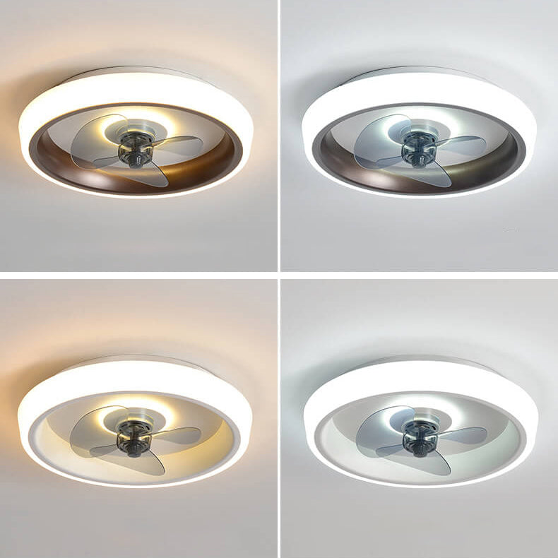 Simple Modern Acrylic Lightweight LED Flush Mount Fan Light