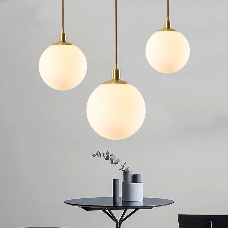 Nordic Minimalist Milky White Glass Ball 1-light Pendant Light