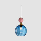 Danish Creative Stripes Glass Round 1/3 Light Chandelier Lumendat