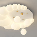 Lumendat Contemporary Nordic Kids Iron PE Elliptical Round Ball Flower Moon LED Flush Mount Ceiling Light For Bedroom Lumendat