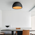 Minimalist Wooden Bowl Iron LED Flush Mount Ceiling Light BulbSquare