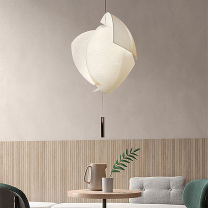 Contemporary Scandinavian Irregular Sail Fabric 3-light Pendant Light for Living Room